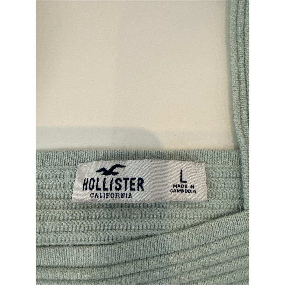 Hollister Mint Green Ribbed Square Cut Ribbed Tank Top Size Large - Picture 8 of 8